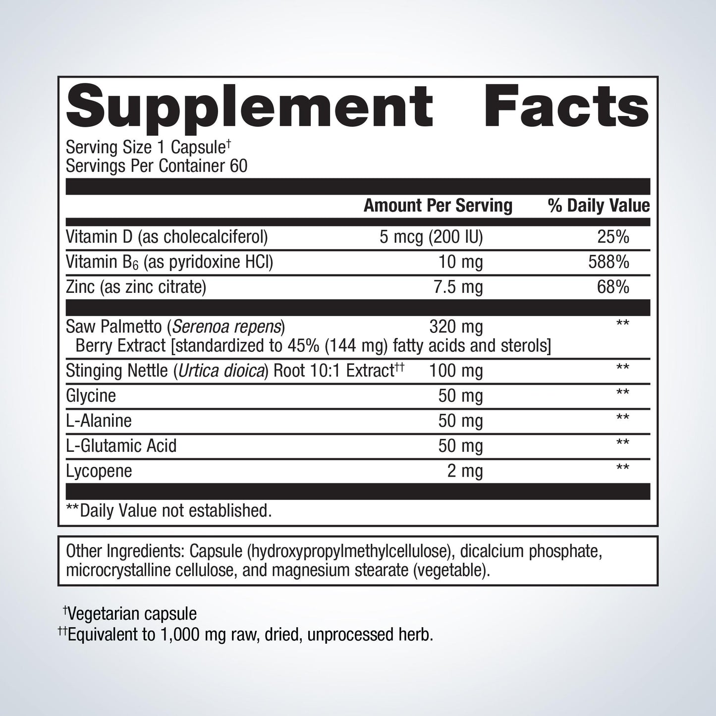 Concentrated Ultra Prostagen Supplement Facts