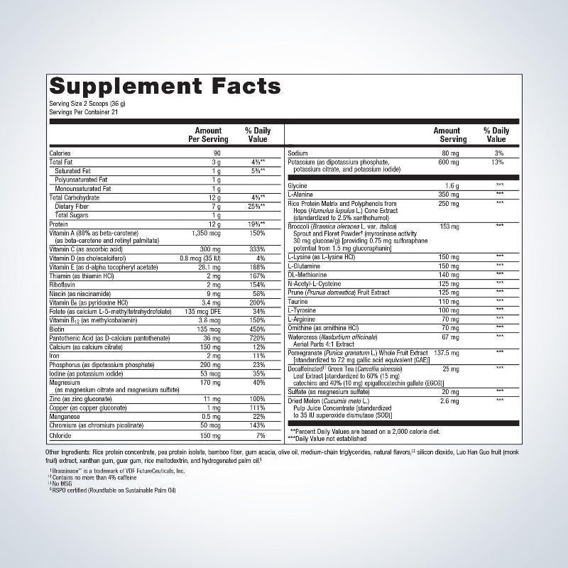 ULTRA CLEAR RENEW DETOX SHAKE 32.6 OZ Canister Vanilla Supplement Facts