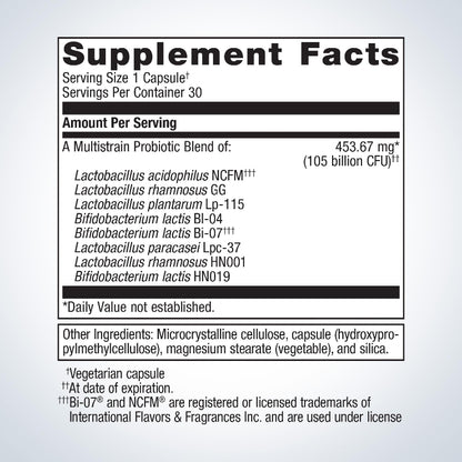 ULTRA FLORA BIOMEPRO 30 Capsules Supplement Facts