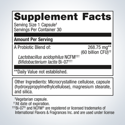 ULTRA FLORA IB 30 Capsules Supplement Facts