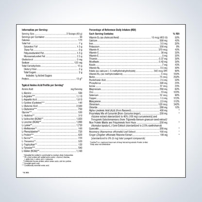 ULTRA INFLAMX PLUS 360 Mango 30 Servings Supplement Facts