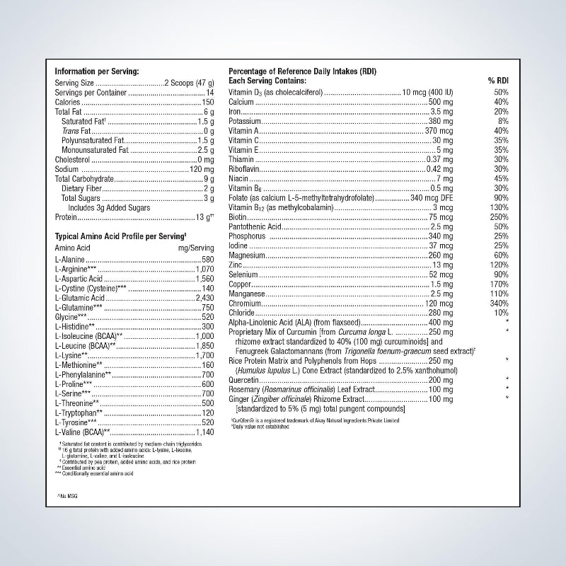 ULTRA INFLAMX PLUS 360 Orange 14 Servings Supplement Facts